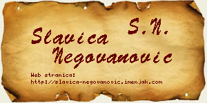 Slavica Negovanović vizit kartica